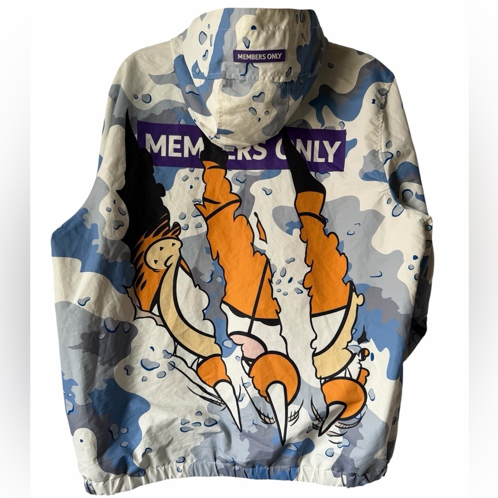 Members Only Garfield Graphic Hooded Windbreaker Size XL Vintage Streetwear - Picture 4 of 10